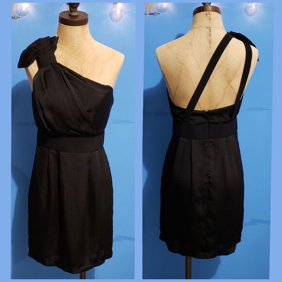 BCBGeneration Unique One Shoulder Black Dress Size 2 - Picture 7 of 7